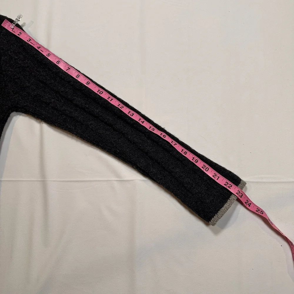 VTG 90s Twiggy Lambswool Hooded Zip Cardigan Minimal Knit Sweater | XS/S - Picture 11 of 11